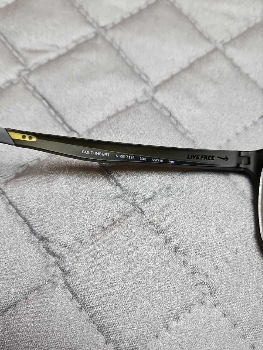Nike Men's Black and Gray Eyewear Gold Temple Arm Nike 7116 Live Free - Picture 12 of 16